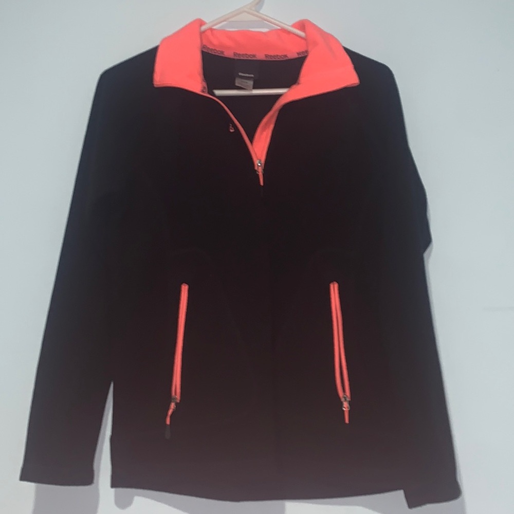 Reebok girls black and neon pink turtleneck sweater